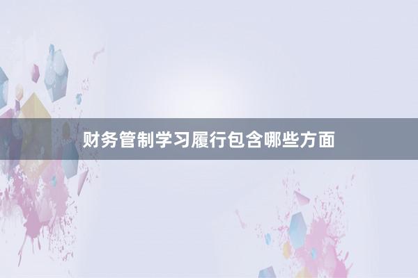 财务管制学习履行包含哪些方面