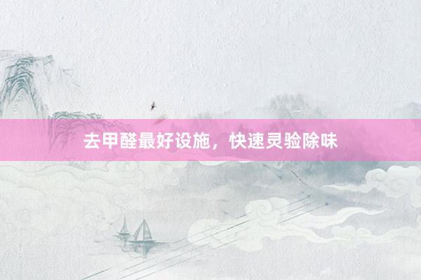 去甲醛最好设施，快速灵验除味